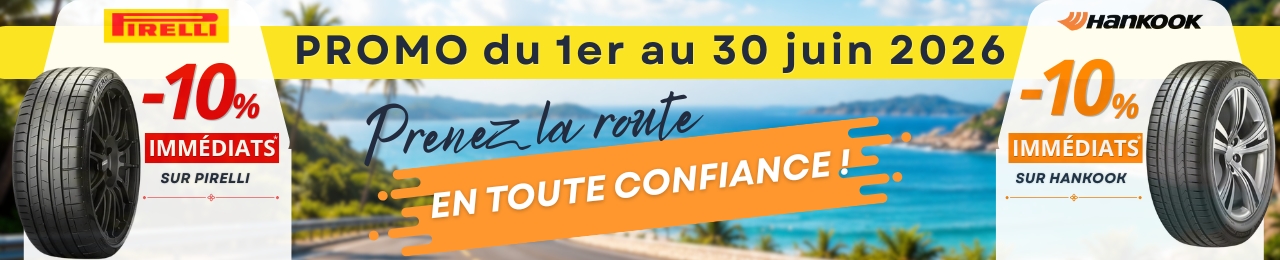 Pirelli & Hankook à 10% de remise immédiate !